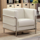  Furniture of America Leifur Stationary Leatherette Chair CM6791WH-CH IMAGE 2