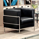  Furniture of America Leifur Stationary Leatherette Chair CM6791BK-CH IMAGE 2
