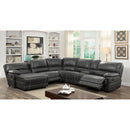  Furniture of America Estrella Reclining Leatherette 6 pc Sectional CM6131GY-SECTIONAL IMAGE 1