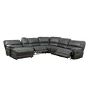  Furniture of America Estrella Reclining Leatherette 6 pc Sectional CM6131GY-SECTIONAL IMAGE 2