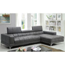  Furniture of America Bourdet II Bonded Leather Match 2 pc Sectional CM6669GY-SET IMAGE 1