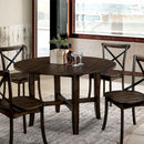  Furniture of America Round Saige Dining Table with Trestle Base CM3138RT IMAGE 1