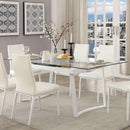  Furniture of America Miriam Dining Table with Pedestal Base CM3383WH-T-TABLE IMAGE 1