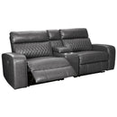 Signature Design by Ashley Samperstone Power Reclining Leather Look 3 pc Sectional 5520358/5520357/5520362 IMAGE 2