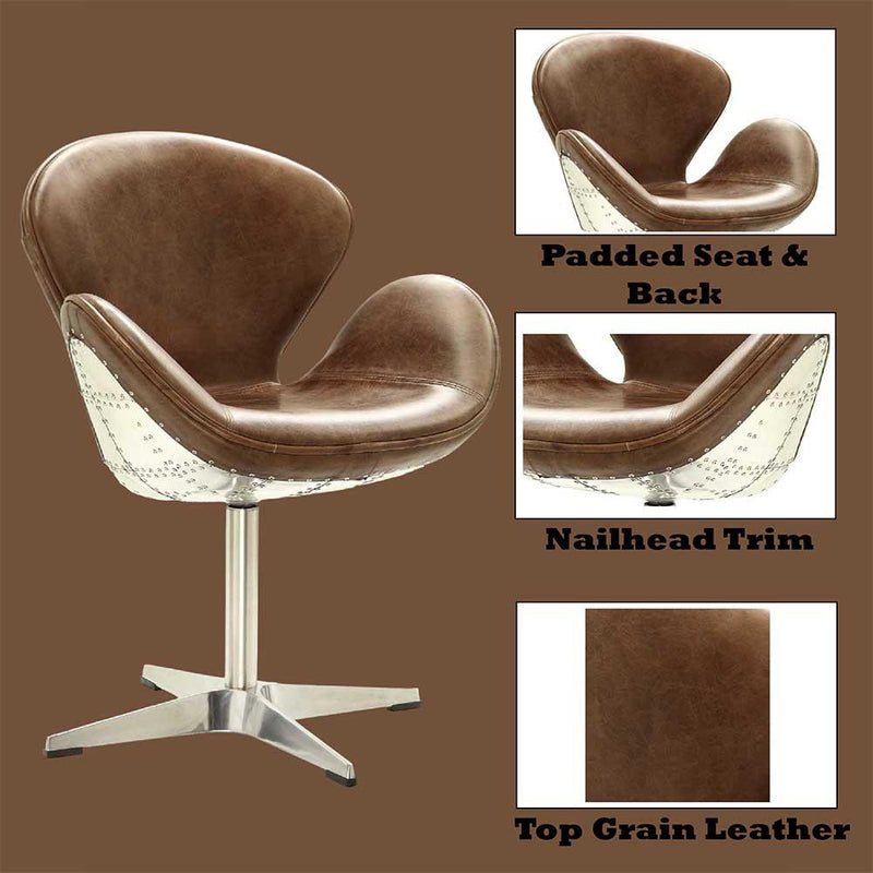 Acme Furniture Brancaster 96553 Accent Chair with Swivel IMAGE 4