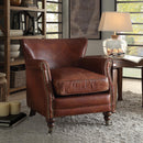 Acme Furniture Leeds Stationary Leather Accent Chair 96679 IMAGE 1