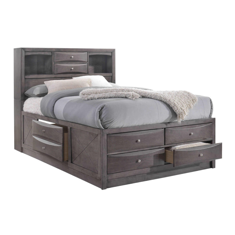 Elements International Emily Grey Twin Bookcase Bed with Storage EG170THF/EG170TLD/EG170TRD/EG170TR IMAGE 1