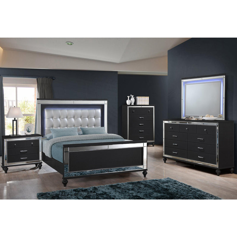 New Classic Furniture Valentino Black Panel Upholstered Queen Bed BA9698B-310/BA9698B-320/BA9698B-330 IMAGE 2