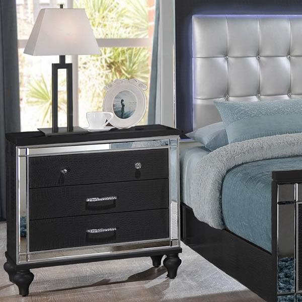 New Classic Furniture Valentino 3-Drawer Nightstand BA9698B-040 IMAGE 1