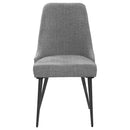  Coaster Furniture Alan 190442 Fabric Upholstered Dining Side Chair - Grey (Set of 2) IMAGE 2
