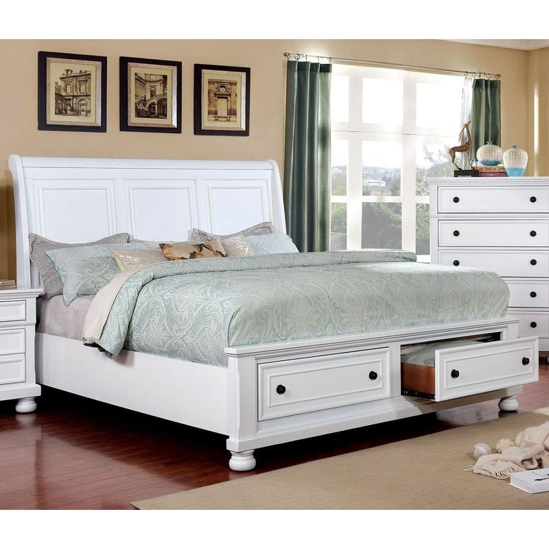 Furniture of America Castor California King Platform Bed with Storage CM7590WH-CK-BED IMAGE 2