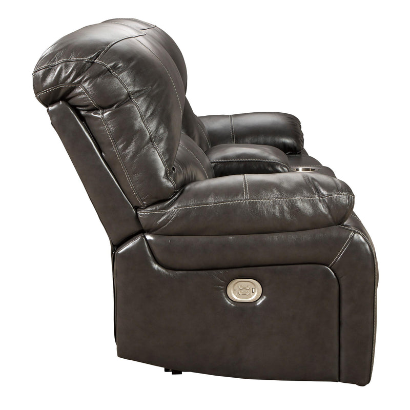 Signature Design by Ashley Hallstrung Power Reclining Leather Match Loveseat U5240318 IMAGE 3