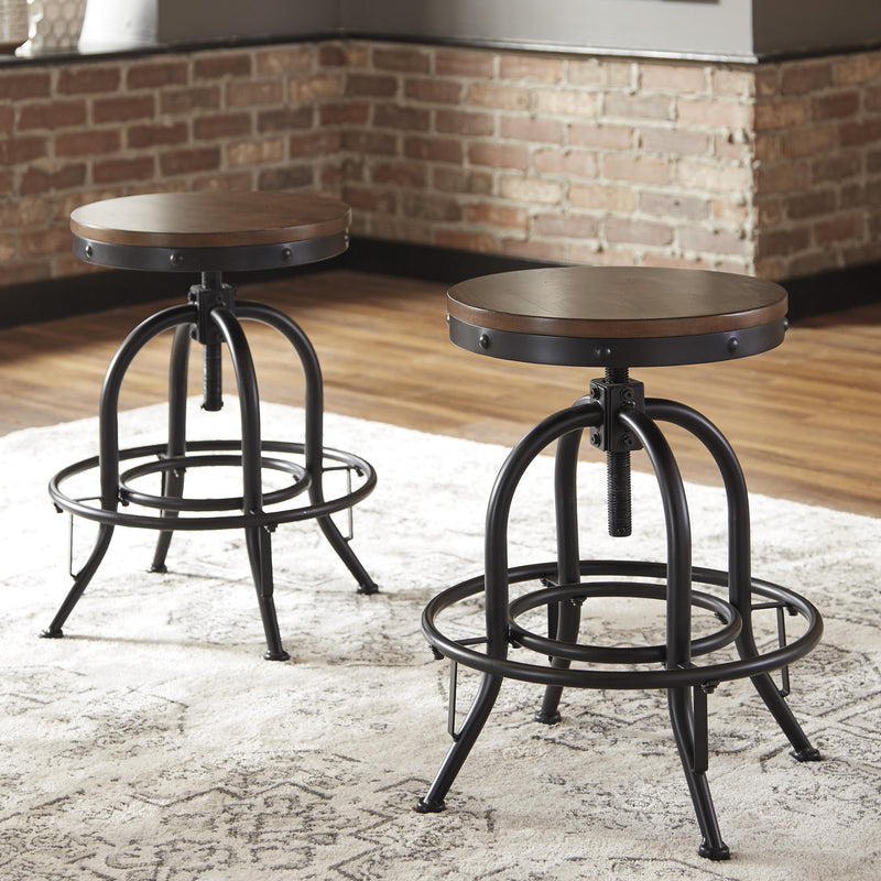 Signature Design by Ashley Valebeck Adjustable Height Stool Valebeck D546-224 Swivel Barstool (2 per package) IMAGE 2