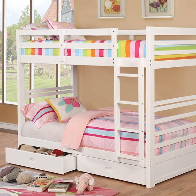 Furniture of America California CM-BK588T-WH Twin/Twin Bunk Bed IMAGE 2