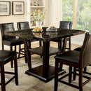  Furniture of America Square Clayton II Counter Height Table with Marble Top and Pedestal Base CM3933PT-TABLE IMAGE 1