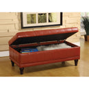  Furniture of America Randel Leatherette Storage Ottoman CM-BN6968-RED IMAGE 3