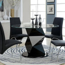  Furniture of America Round Halawa II Dining Table with Glass Top and Pedestal Base CM8335BK-T-48-TABLE IMAGE 1