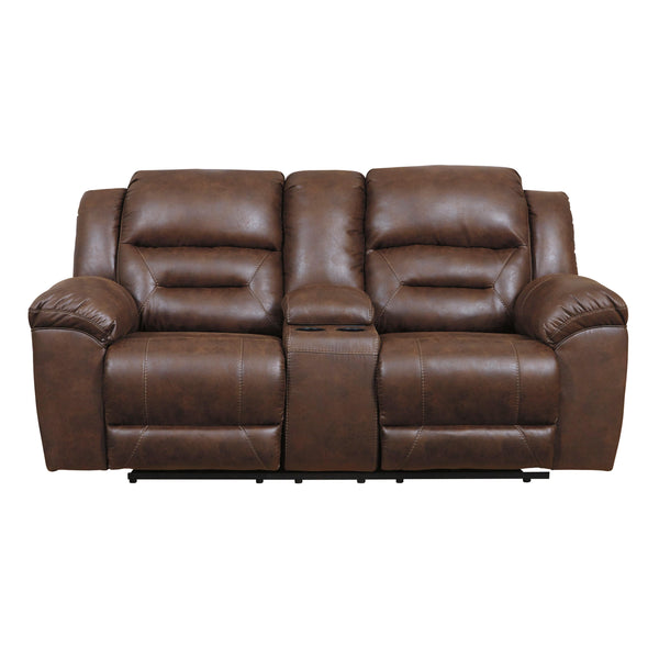 Signature Design by Ashley Stoneland Power Reclining Leather Look Loveseat with Console 3990496 IMAGE 1