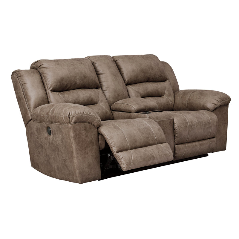 Signature Design by Ashley Stoneland Power Reclining Leather Look Loveseat with Console 3990596 IMAGE 2