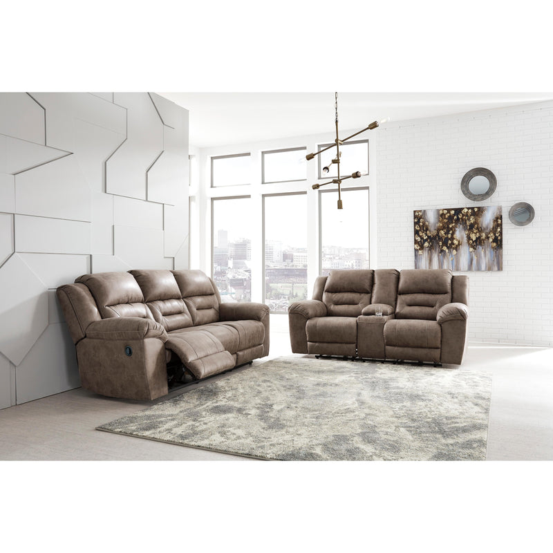 Signature Design by Ashley Stoneland Reclining Leather Look Loveseat with Console 3990594 IMAGE 5