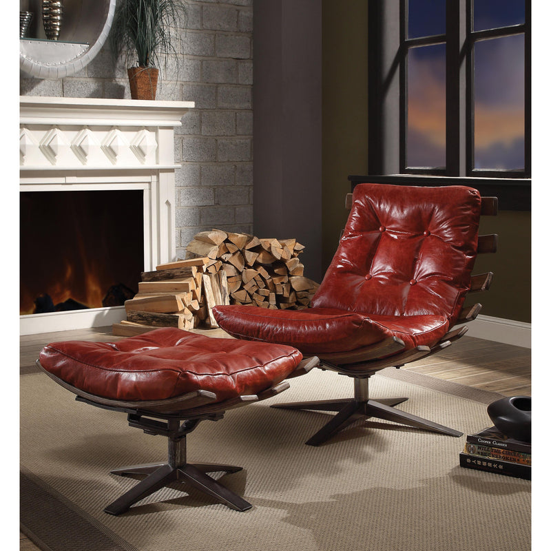 Acme Furniture Gandy Swivel Leather Accent Chair 59531 IMAGE 1