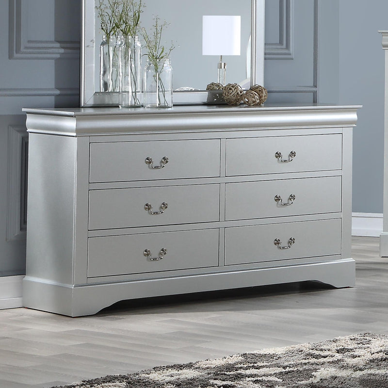 louis philippe dresser grey American Wholesale Furniture Louis Philippe Gray Dresser