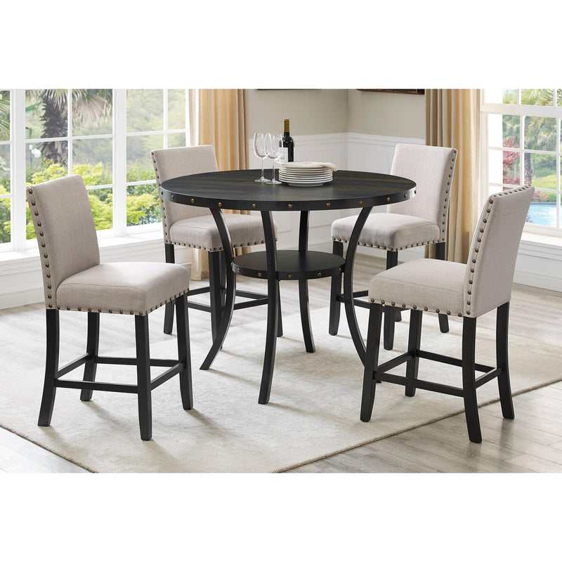 New Classic Furniture Round Crispin Counter Height Dining Table D162-CT-SMK IMAGE 5