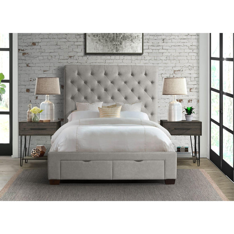 Elements International Waldorf Queen Upholstered Platform Bed with Storage UWF3151QSB IMAGE 6