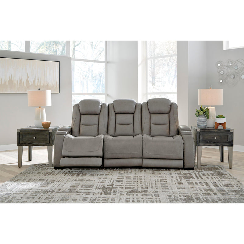 Signature Design by Ashley The Man-Den Power Reclining Leather Match Sofa U8530515 IMAGE 9