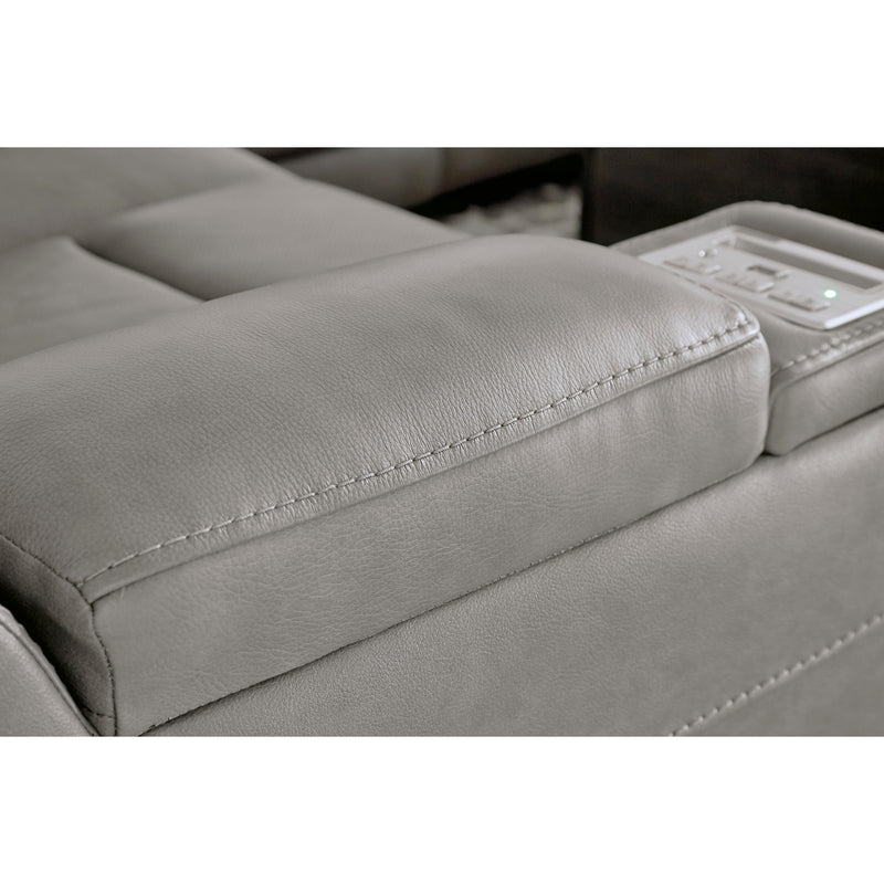 Signature Design by Ashley The Man-Den Power Reclining Leather Match Loveseat with Console U8530518 IMAGE 11