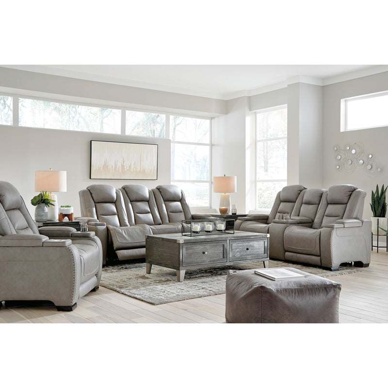 Signature Design by Ashley The Man-Den Power Reclining Leather Match Loveseat with Console U8530518 IMAGE 15