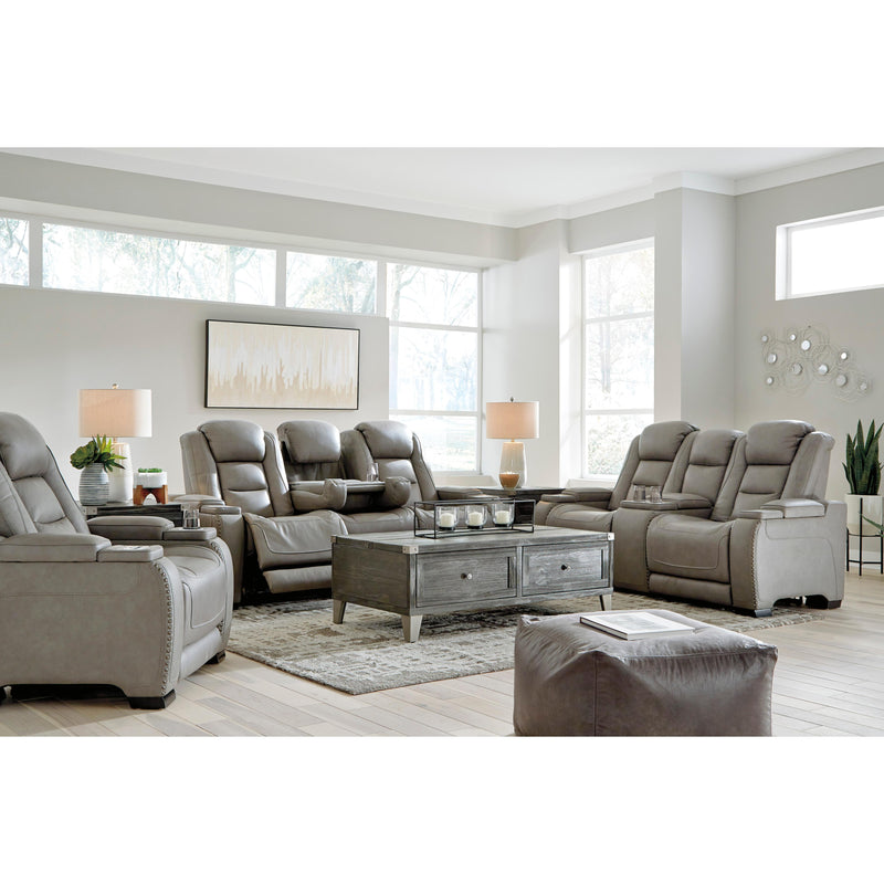 Signature Design by Ashley The Man-Den Power Reclining Leather Match Loveseat with Console U8530518 IMAGE 16