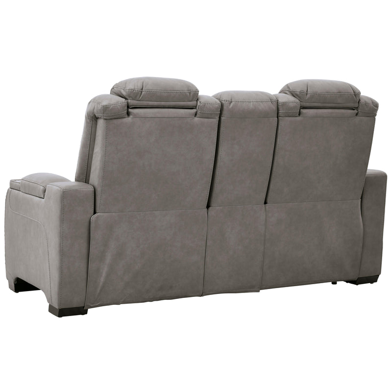 Signature Design by Ashley The Man-Den Power Reclining Leather Match Loveseat with Console U8530518 IMAGE 5