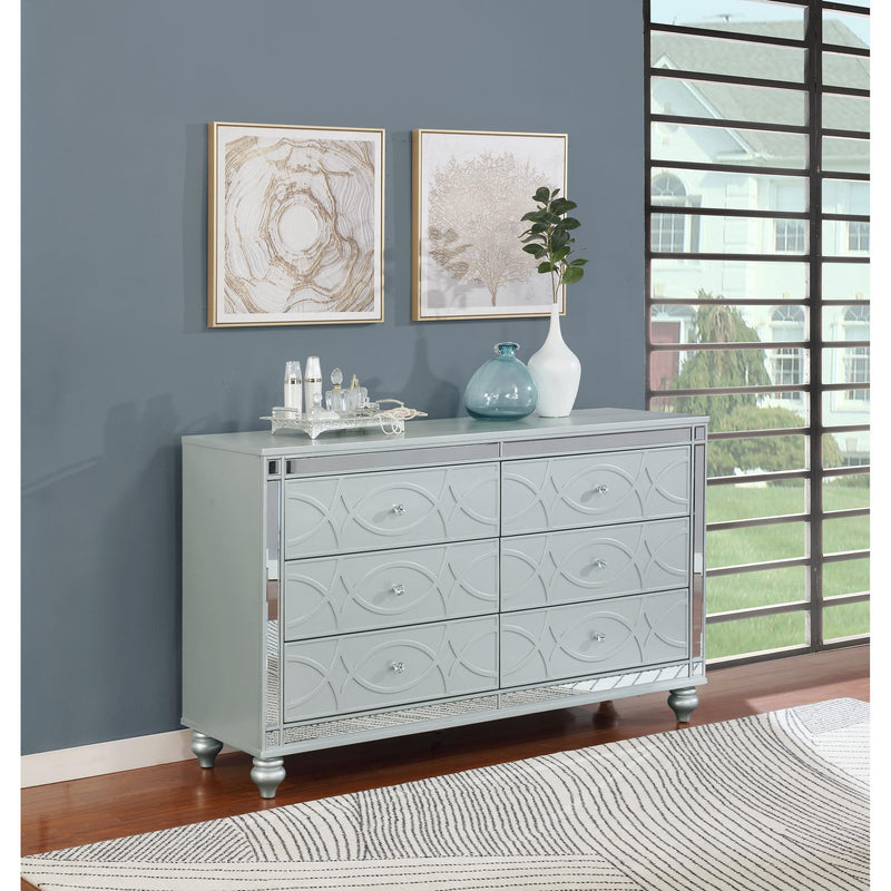 metallic silver dresser Finish 1pc 9 Drawers Glitter Trim Modern Bedroom Furniture - Bed Bath & Beyond drawer dresser Amalia Metallic Dresser & Mirror