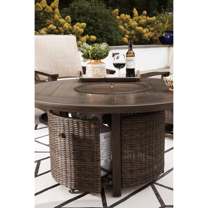 Signature Design by Ashley Paradise Trail P750-776 Round Fire Pit Table IMAGE 10