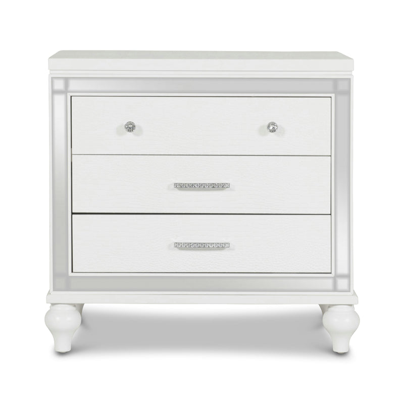 New Classic Furniture Valentino 3-Drawer Nightstand BA9698W-040 IMAGE 1