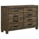  Coaster Furniture Woodmont 222633 8-Drawer Dresser - Rustic Golden Brown IMAGE 1