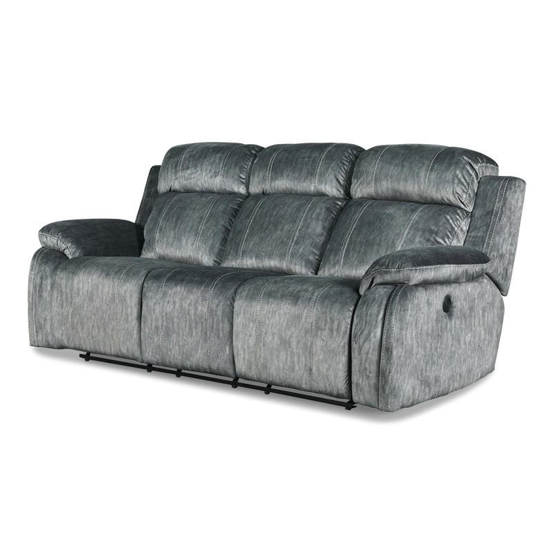 New Classic Furniture Tango Power Reclining Fabric and Leather Look Sofa U396-30P1-SHW IMAGE 2