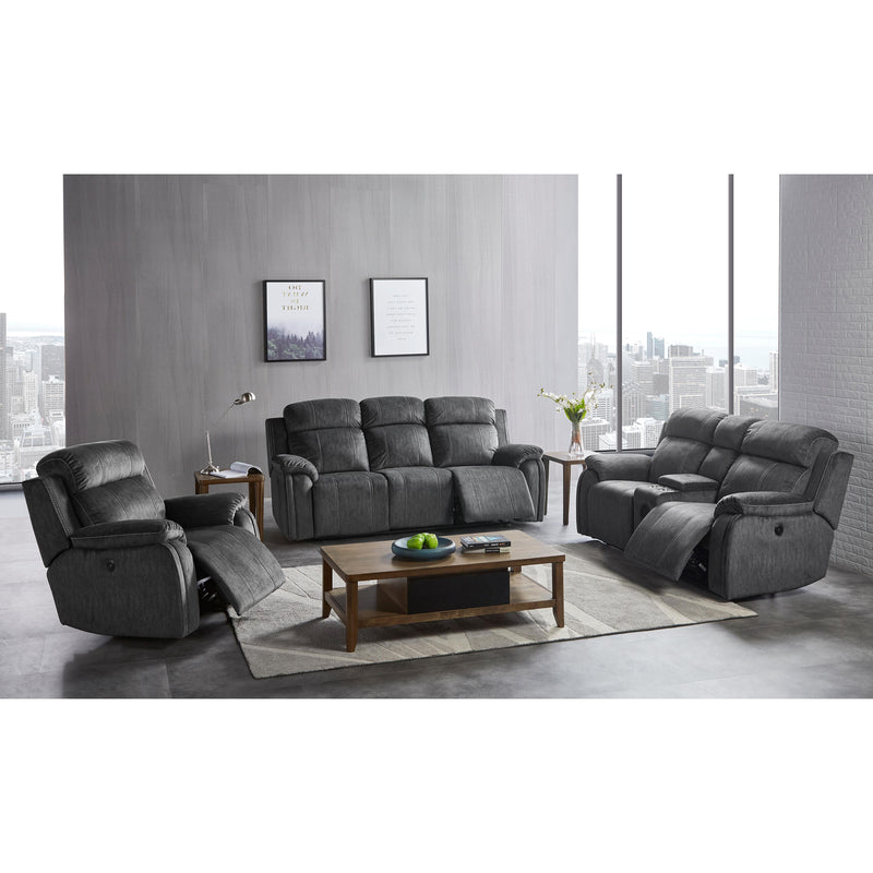 New Classic Furniture Tango Power Reclining Fabric and Leather Look Sofa U396-30P1-SHW IMAGE 9