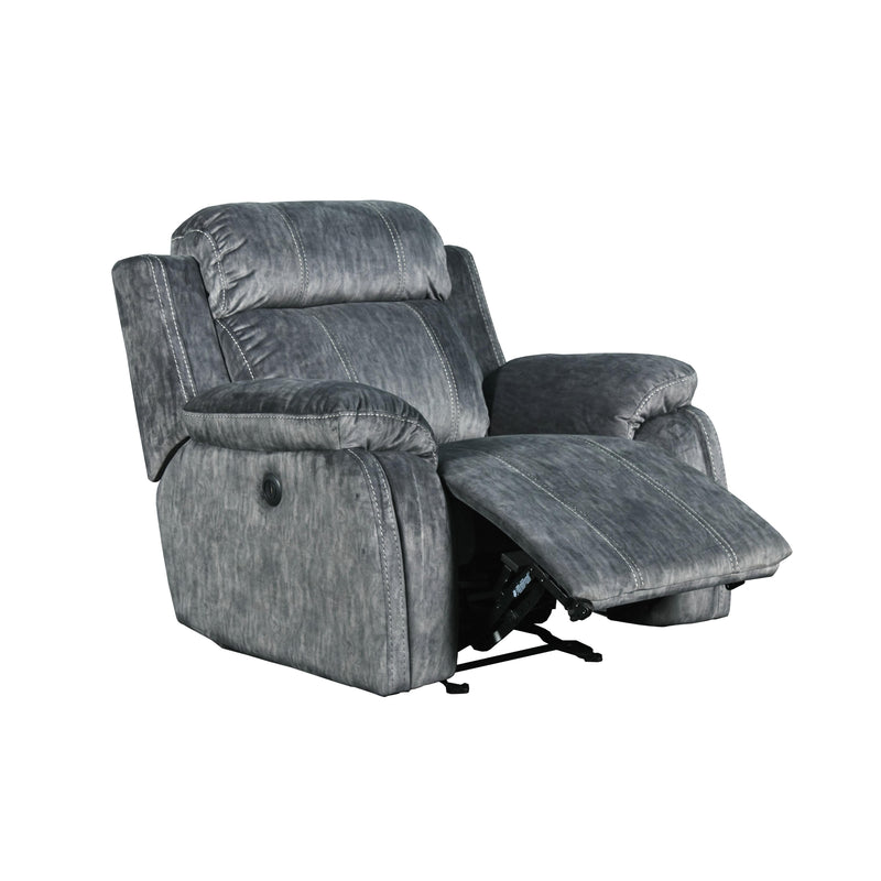 New Classic Furniture Tango Power Glider Fabric and Leather Look Recliner U396-13P1-SHW IMAGE 3