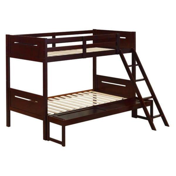 Coaster Furniture Littletown 405052BRN Twin over Full Bunk Bed IMAGE 1