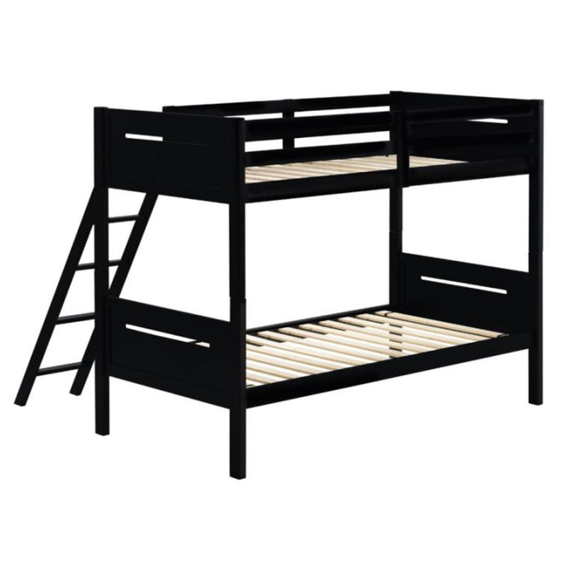 Coaster Furniture Littletown 405051BLK Twin over Twin Bunk Bed IMAGE 2