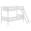  Coaster Furniture Littleton 405051WHT Wood Twin Over Twin Bunk Bed - White IMAGE 1