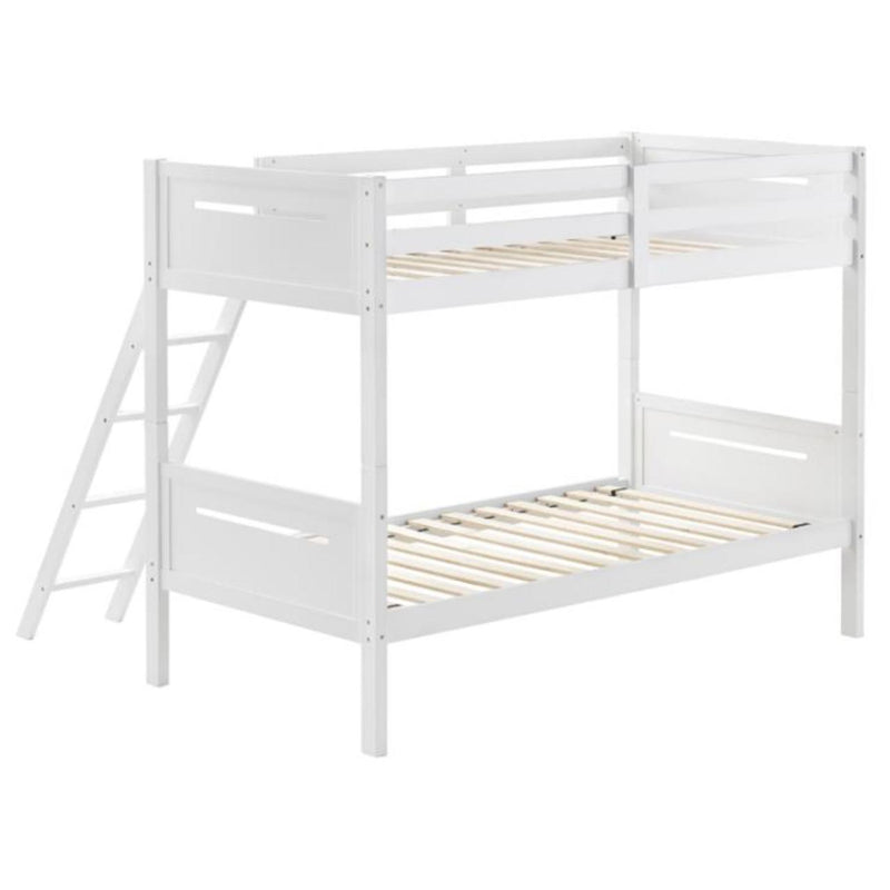 Coaster Furniture Littletown 405051WHT Twin over Twin Bunk Bed IMAGE 2