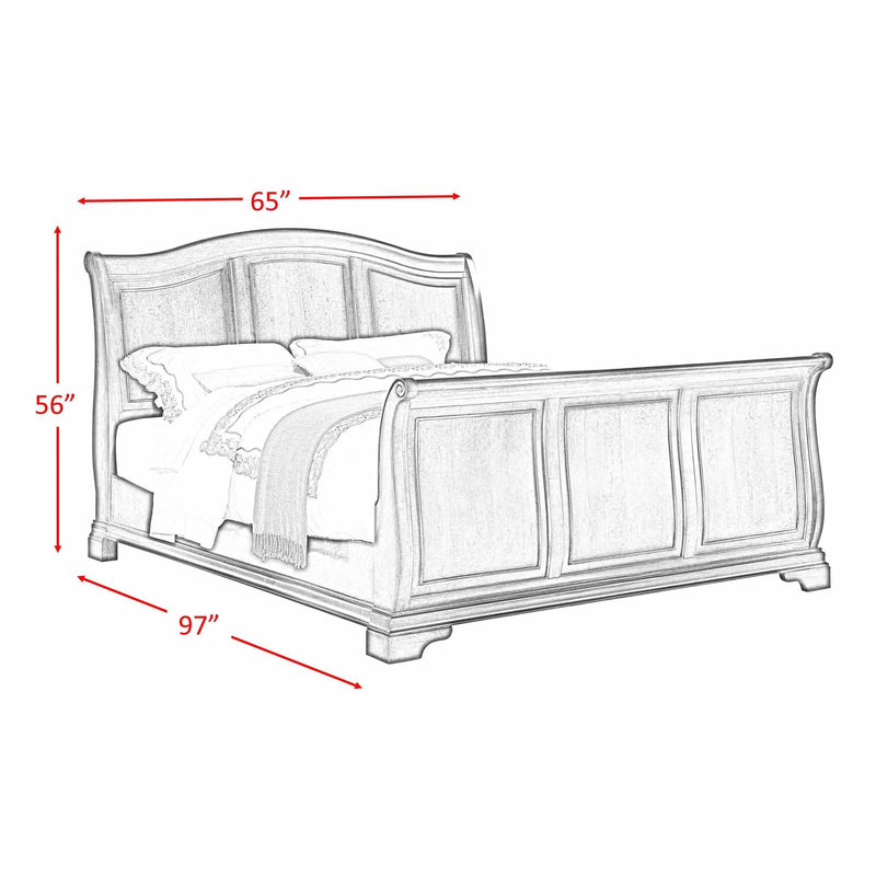 Elements International Cameron Queen Sleigh Bed CM750QSB IMAGE 3