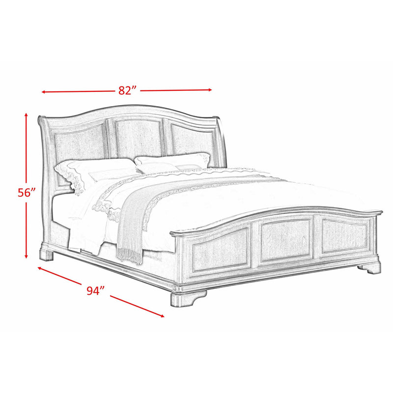  Elements International Cameron CM750KB King Panel Bed - Cherry IMAGE 3