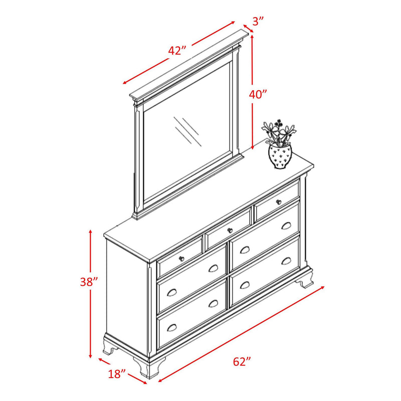 Elements International Canton Cherry 7-Drawer Dresser CN600DRMR IMAGE 4