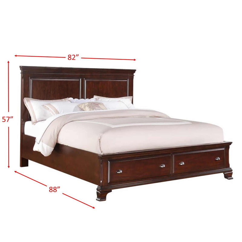 Elements International Canton Cherry King Bed with Storage CN350KB IMAGE 3