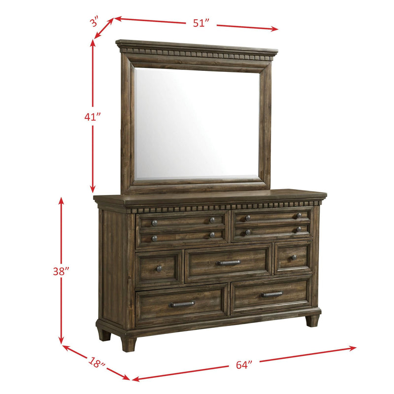 Elements International McCabe 7-Drawer Dresser with Mirror MB600DRMR IMAGE 13