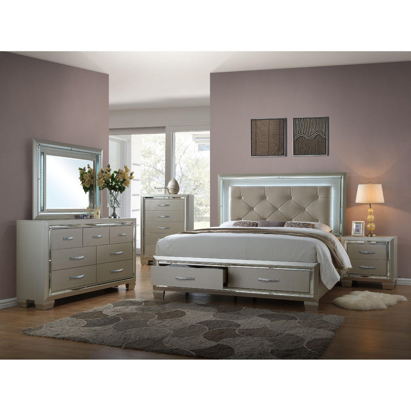  Elements International Platinum LT100DRMR Dresser and Mirror Set IMAGE 6